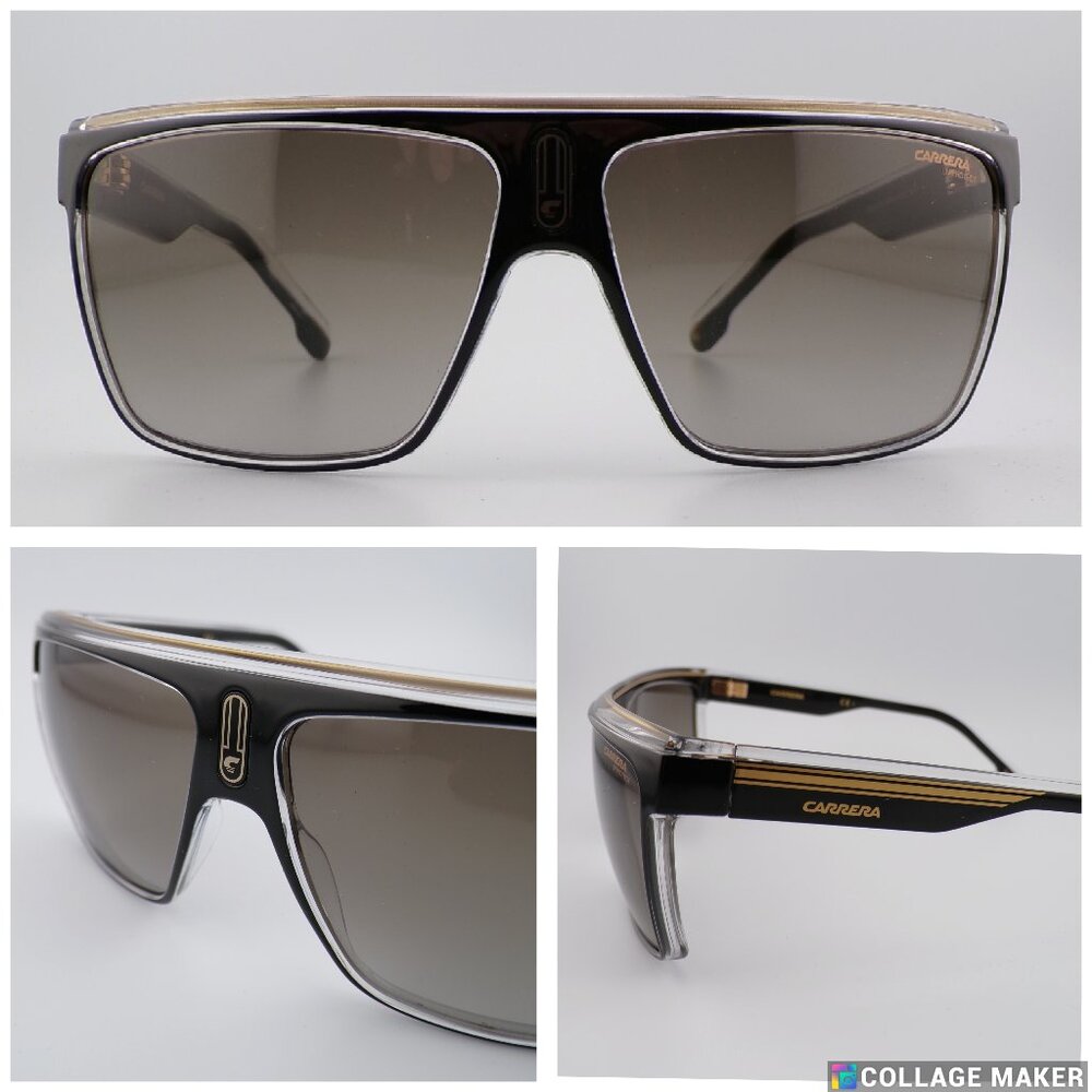 Carrera Gold Rectangle Browline Shades, Injected Lightweight Gradient 22N 2M2HA